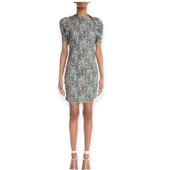 Isabel Marant Sibara Paisley Cotton Bodycon Dress - Picture 1 of 16